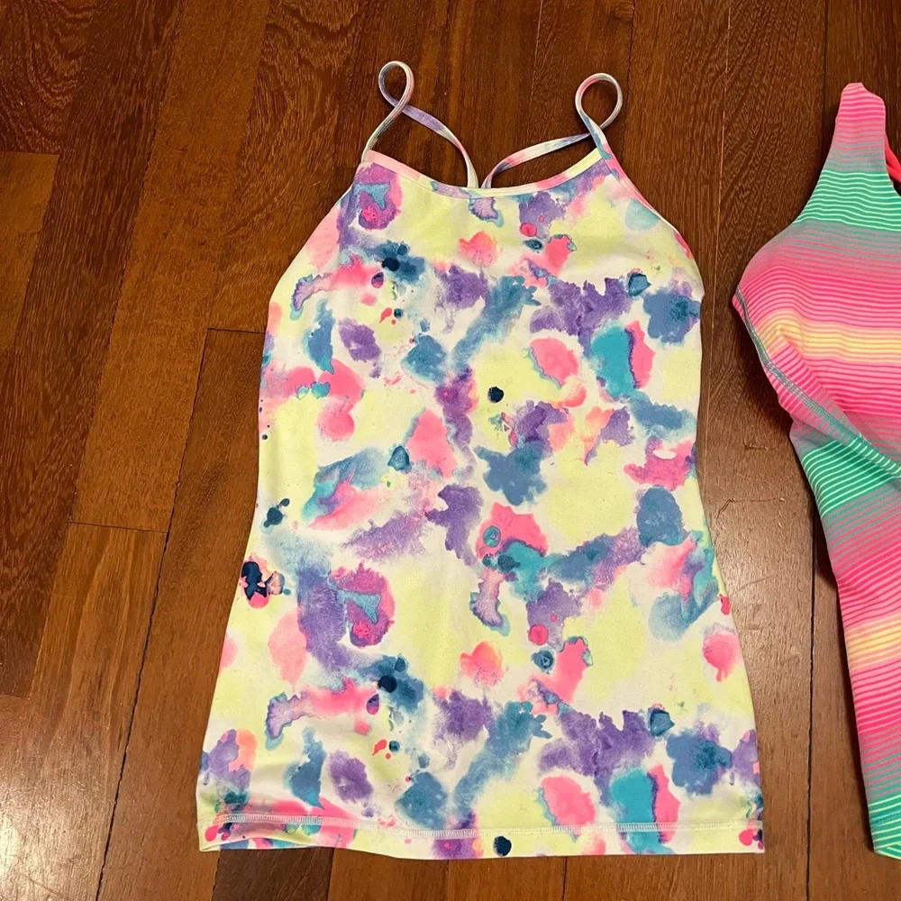 Ivivva strappy bright multicolor activewear tank set